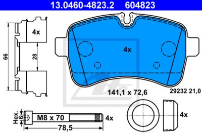 ATE Bremsbelagsatz, Scheibenbremse (13.0460-4823.2)