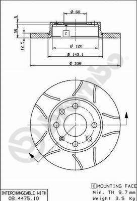 BREMBO Bremsscheibe (08.4475.75)