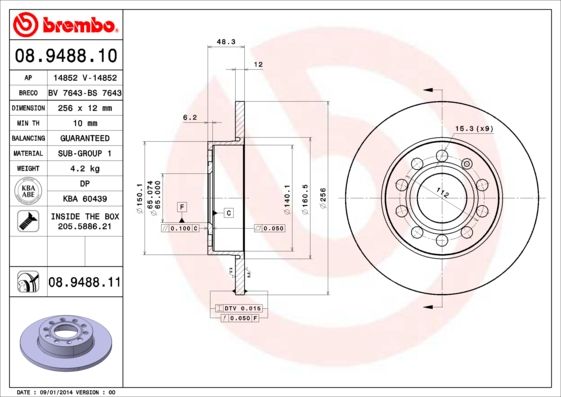 BREMBO Bremsscheibe (08.9488.11)