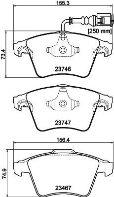 HELLA Bremsbelagsatz, Scheibenbremse (8DB 355 011-441)