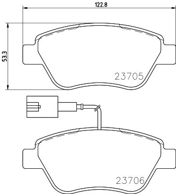 HELLA Bremsbelagsatz, Scheibenbremse (8DB 355 016-071)