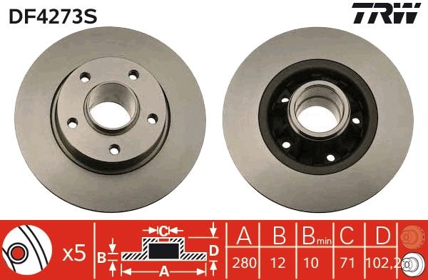 TRW Bremsscheibe (DF4273S)