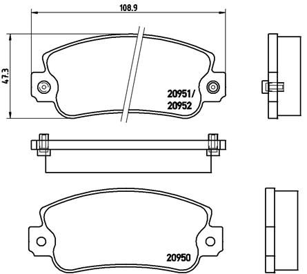 BREMBO Bremsbelagsatz, Scheibenbremse (P 23 013)