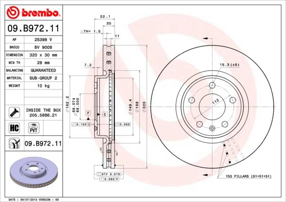 BREMBO Bremsscheibe (09.B972.11)