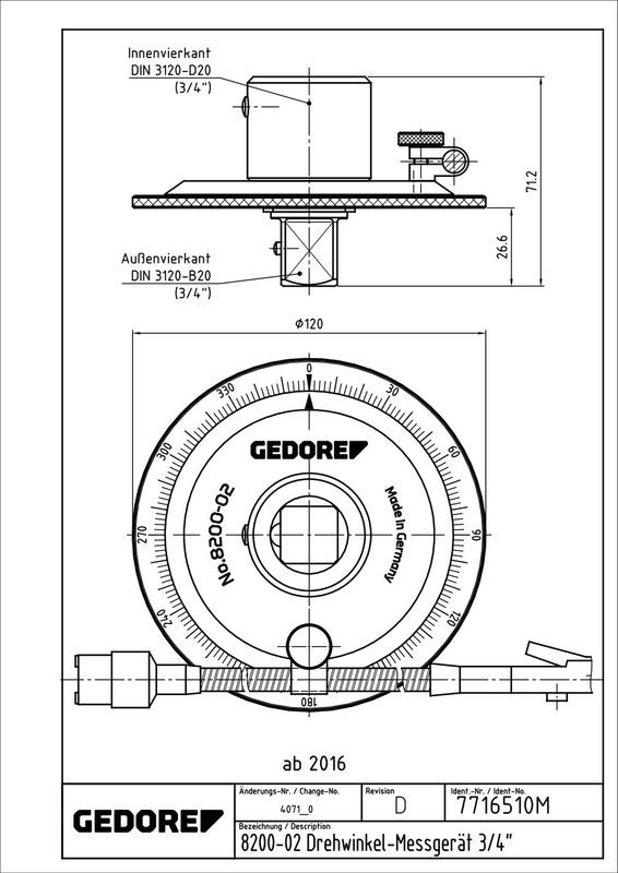 GEDORE Drehwinkelmessgerät (8200-02)