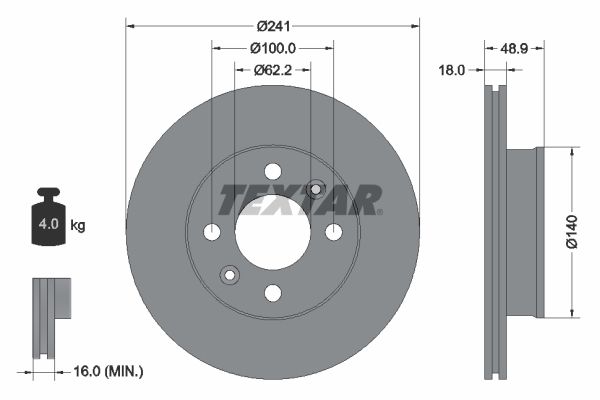 TEXTAR Bremsscheibe (92147103)