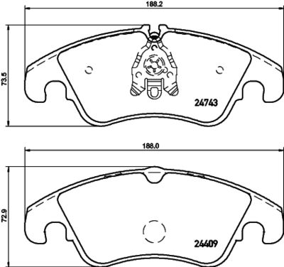 HELLA Bremsbelagsatz, Scheibenbremse (8DB 355 013-751)