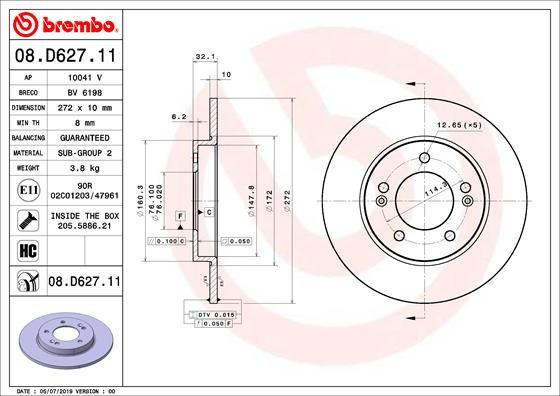 BREMBO Bremsscheibe (08.D627.11)