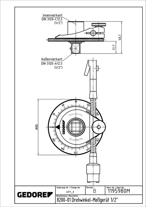 GEDORE Drehwinkelmessgerät (8200-01)