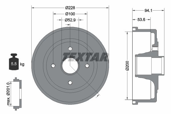 TEXTAR Bremstrommel (94024200)