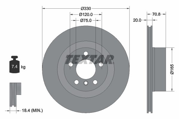 TEXTAR Bremsscheibe (92256303)