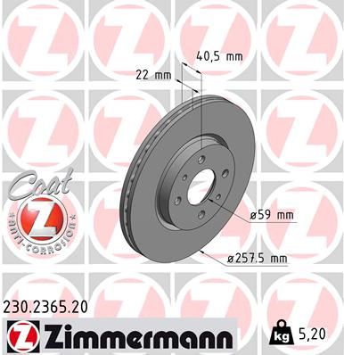 ZIMMERMANN Bremsscheibe (230.2365.20)