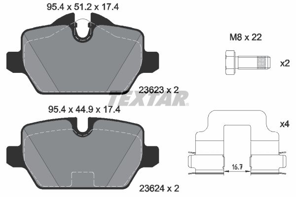 TEXTAR Bremsbelagsatz, Scheibenbremse (2362303)