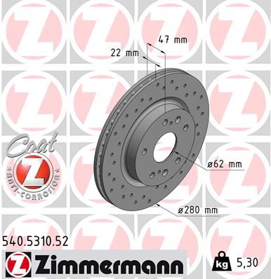 ZIMMERMANN Bremsscheibe (540.5310.52)