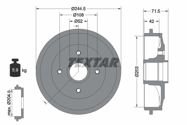 TEXTAR Bremstrommel (94026600)