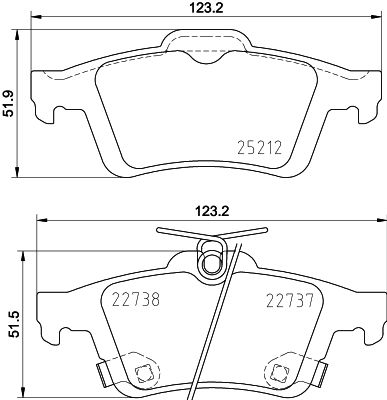 HELLA PAGID Bremsbelagsatz, Scheibenbremse (8DB 355 037-661)