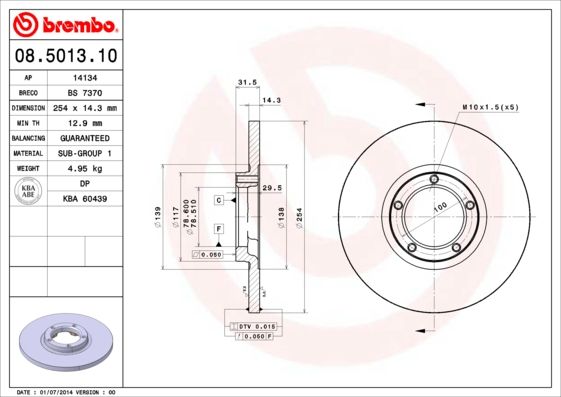 BREMBO Bremsscheibe (08.5013.10)