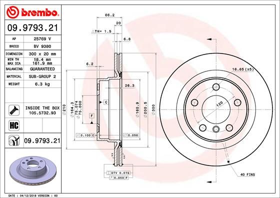 BREMBO Bremsscheibe (09.9793.21)