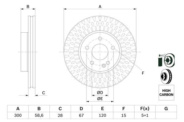 BOSCH Bremsscheibe (0 986 479 E53)