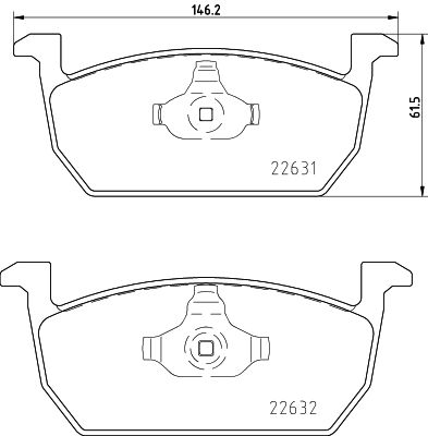 HELLA Bremsbelagsatz, Scheibenbremse (8DB 355 032-951)