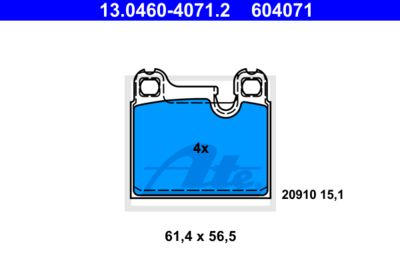 ATE Bremsbelagsatz, Scheibenbremse (13.0460-4071.2)
