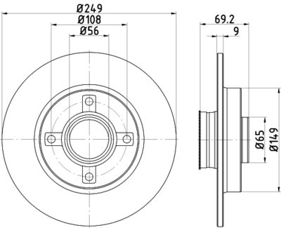 HELLA Bremsscheibe (8DD 355 123-281)