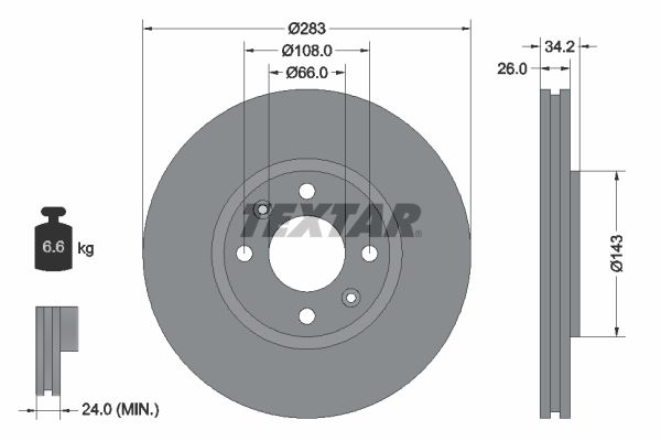 TEXTAR Bremsscheibe (92111603)