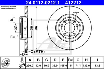 ATE Bremsscheibe (24.0112-0212.1)