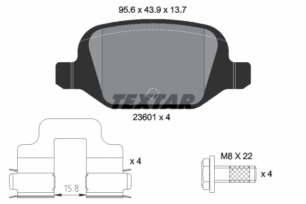 TEXTAR Bremsbelagsatz, Scheibenbremse (2360102)