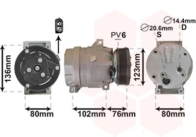 VAN WEZEL Kompressor, Klimaanlage (4300K069)