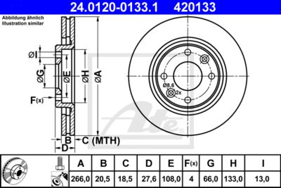 ATE Bremsscheibe (24.0120-0133.1)