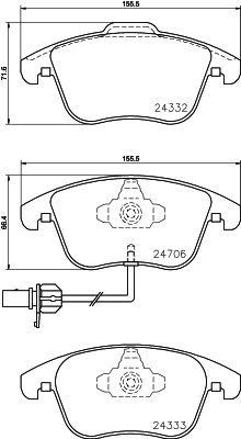 HELLA Bremsbelagsatz, Scheibenbremse (8DB 355 013-861)