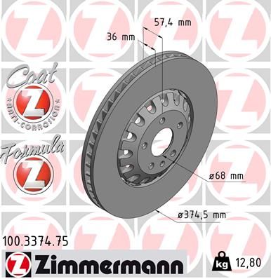 ZIMMERMANN Bremsscheibe (100.3374.75)