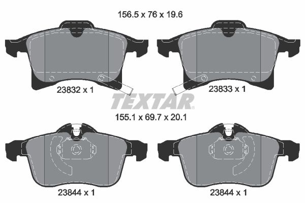 TEXTAR Bremsbelagsatz, Scheibenbremse (2383201)