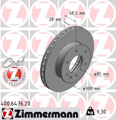 ZIMMERMANN Bremsscheibe (400.6476.20)