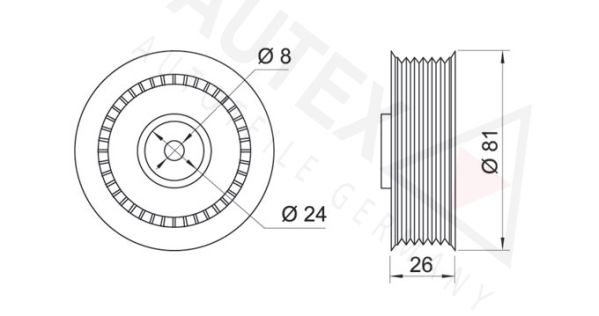 AUTEX Spannrolle, Keilrippenriemen (641029)