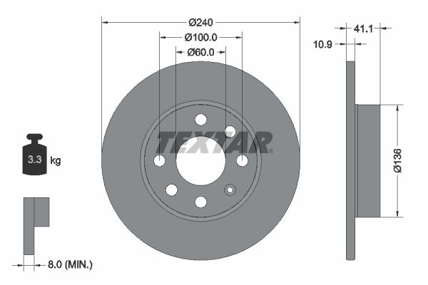 TEXTAR Bremsscheibe (92111303)