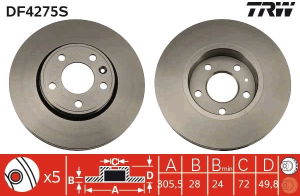 TRW Bremsscheibe (DF4275S)