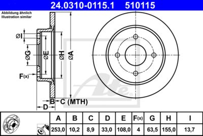 ATE Bremsscheibe (24.0310-0115.1)