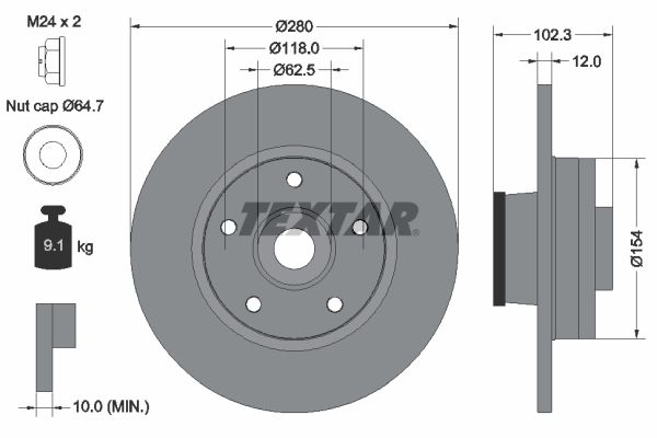 TEXTAR Bremsscheibe (92153703)