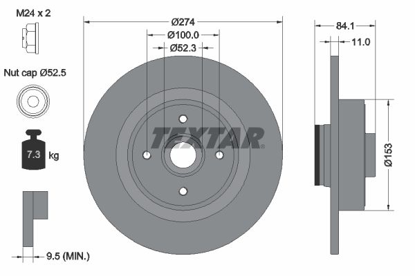 TEXTAR Bremsscheibe (92223203)