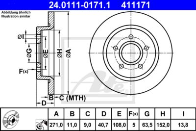 ATE Bremsscheibe (24.0111-0171.1)