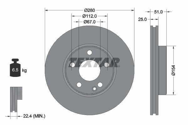 TEXTAR Bremsscheibe (92257005)