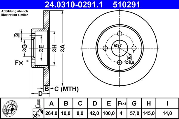 ATE Bremsscheibe (24.0310-0291.1)